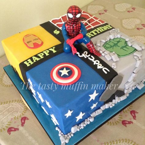 Cherry And Chocolate, Avengers Party, Sheet Cakes, Decorated Cakes, He Loves Me, Marvel Vs, Sugar Art, Sheet Cake, Piece Of Cakes