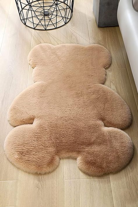 This whimsical area rug looks like a giant flattened teddy bear that face-planted down from a large height. 🧸 Sky E, Carpets For Kids, Bear Rug, Carpet Decor, Bear Nursery, Faux Fur Rug, Soft Teddy, Plush Carpet