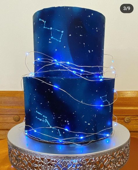 Celestial Theme Wedding, Wedding Cake Theme, Drawing Cup, Decor Tort, Galaxy Wedding, Torte Decorate, Ocean Cakes, Galaxy Cake, Celestial Theme