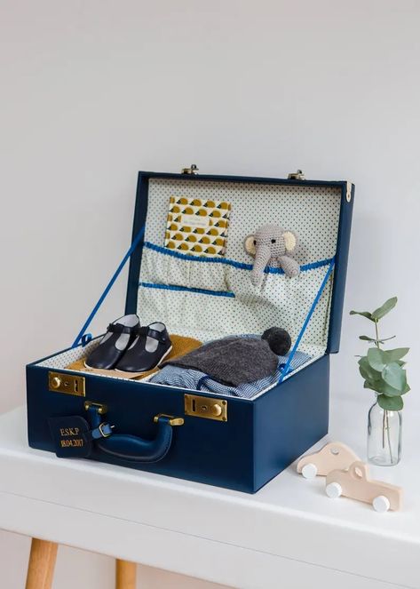 Buy Baby Keepsake Box, Navy Blue Memory Box, Gift for New Baby, Vintage Nursery Décor, Baby Boy Gift, Baby Shower Gift Online in India - Etsy Memory Box Gift, Memory Case, Godchild Gift, Baby Memory Box, Vintage Nursery Decor, Baby Keepsake Box, Baby Boy Gift, Vintage Suitcase, Vintage Nursery