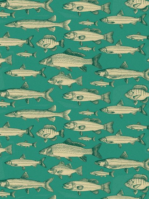 I made this fish pattern. @tr_draws on instagram Fish Fabric Pattern, Fish Pattern Wallpaper, Tuna Wallpaper, Fish Textiles, Lil Drawings, Beachy Wallpaper, Fish Background, Drawing Refrences, Mosaic Wallpaper