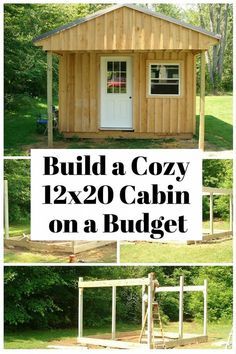 12 X 20 Cabin, One Room Cabin Interior Small Spaces, 10 By 20 Shed, Build A Tiny House On A Budget, 12x20 Tiny House, Diy Guest House, Mini Cabin Ideas, Backyard Tiny Guest House, Small Cabins On A Budget