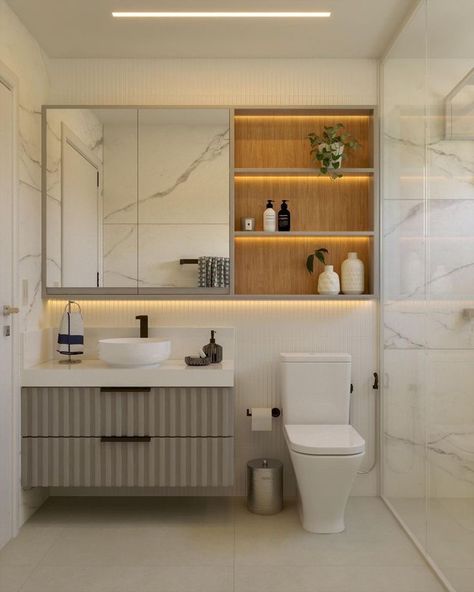 Bold Bathroom, Estilo Clean, Casa Clean, Small Bathroom Interior, Clean Bathroom, Tiny Bathrooms, Bathroom Design Decor, Toilet Design, Bathroom Inspiration Decor