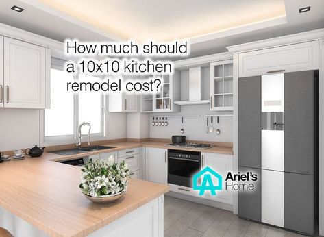 How much should a 10x10 kitchen remodel cost? Check out how much you pay for a 10x10 kitchen remodel depending on your needs and taste. Cost Of Kitchen Remodel, 10x10 Kitchen, Kitchen Remodel Pictures, Kitchen Remodel Cost, Kitchen Prices, Basement Kitchen, Remodel Kitchen, Dream Kitchen, Future House