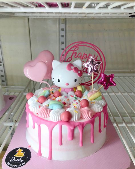 Birthday Cake Hello Kitty, Tort Hello Kitty, Bolo Da Hello Kitty, Cake Hello Kitty, Hello Kitty Birthday Theme, Kitty Birthday Cake, Hello Kitty Theme Party, Hello Kitty Birthday Cake, Cake Cute