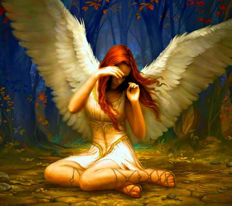 Redhead Angel sitting quietly Fantasy Angel, Wall Art Picture, Fantasy Images, Angel Pictures, Fairy Angel, Angel Art, Wall Art Pictures, An Angel, Print Pictures