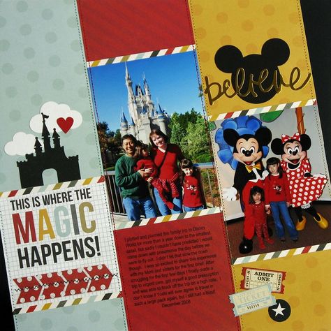 Disney Project Life, Bridal Shower Scrapbook, Scrapbook Disney, Travel Scrapbook Pages, Disney Scrapbooking Layouts, Disney Scrapbook Pages, Disney Memories, Birthday Scrapbook, Disney Scrapbooking