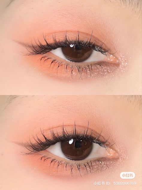 Peachy Makeup Look Natural, Light Peach Makeup Look, Apricot Makeup Look, Orange Makeup Looks Natural, Orange Hair Makeup Looks, Peach Makeup Look Natural, Soft Peachy Makeup Look, Peachy Blush Makeup, Coral Makeup Looks Korean