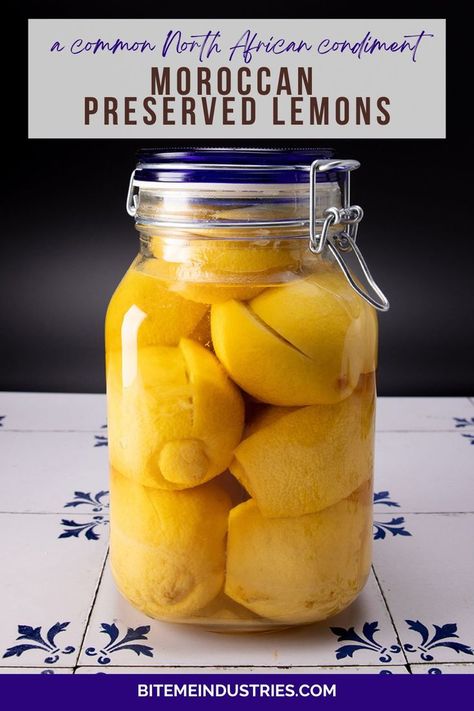 Large glass jar filled with Moroccan preserved lemons sealed up tight. Fruit Preservative, Moroccan Lamb Tagine, Preserved Lemons Recipes, Toast Toppers, Lemon Seeds, Moroccan Lamb, Preserved Lemon, Moroccan Dishes, Lemon Uses