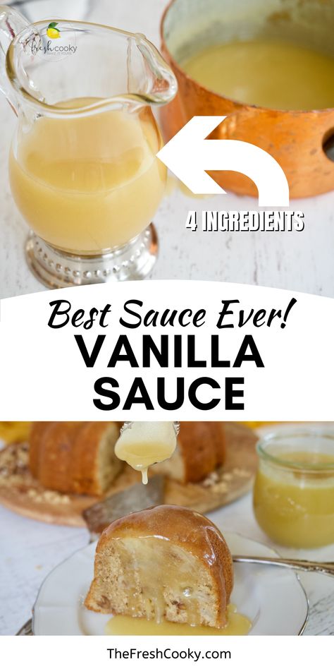 Vanilla Butter Syrup Recipe, Sauces For Cakes, Vanilla Bread Pudding Sauce, Bread Pudding Topping Sauce, Homemade Dessert Sauces, Butter Sauce For Bread Pudding, Sweet Butter Sauce For Cake, Best Vanilla Desserts, Bread Pudding Icing