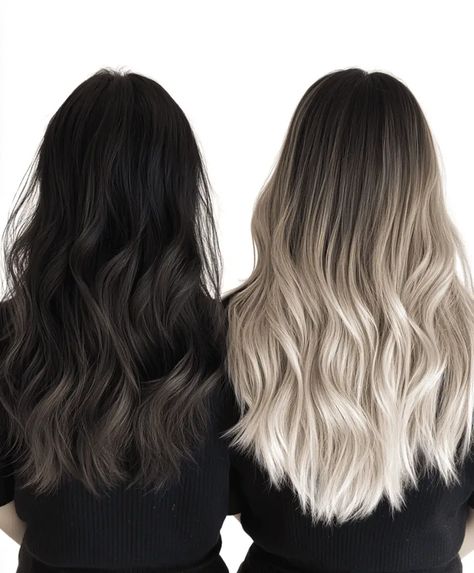 Dark Blonde Ombre, Blonde Hair Transformation, Ombre Ash Blonde, Blonde Makeover, Cool Ash Blonde, Ash Blond, Ash Blonde Ombre, Blonde Shades, Blonde Hair Transformations