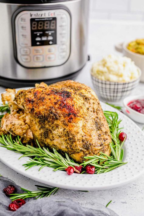 Instant Pot Turkey Breast - Table for Two® by Julie Chiou Instant Pot Turkey Breast, Pressure Cooker Turkey, Thanksgiving Entree, Instant Pot Turkey, Turkey Tenderloin, Thanksgiving Turkey Leftovers, Turkey Breast Recipe, Table For Two, Breast Recipe