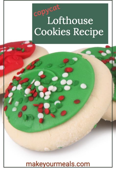 How to make these delicious, Lofthouse Christmas Cookies that taste just like the ones that you fnd at the grocery store. Soft sugar cookies topped with an easy to make buttercream icing and sprinkles. A classic cookie recipe. #sugarcookie #Christmascookie #Lofthouse #buttercreamicing Lofthouse Sugar Cookies Recipe, Lofthouse Cookie Recipe, Soft Frosted Sugar Cookies, Soft Sugar Cookie, Lofthouse Sugar Cookies, Lofthouse Cookies, Soft Sugar Cookie Recipe, Soft Cookie Recipe, Sugar Cookie Icing