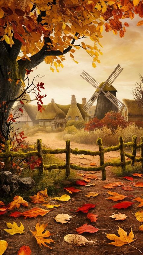 Fall Backgrounds Wallpapers Autumn, Autumn Cabin, Seasonal Wallpaper, Wallpaper Fall Aesthetic, Fall Background Wallpaper, America Flag Wallpaper, Drawing Borders, Autumn Landscapes, Fall Backgrounds Iphone