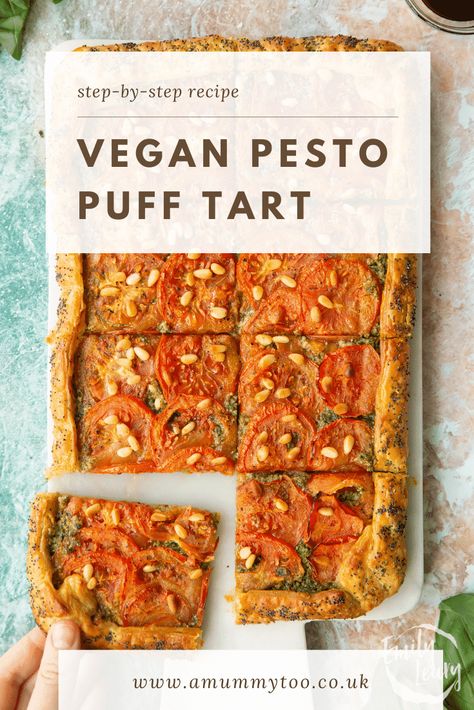 Vegan Puff Pastry Tart Easy Vegan Puff Pastry Dessert, Vegan Puff Pastry Dessert, Vegan Puff Pastry Recipes, Vegan Puff Pastry, Vegan Pastry, Vine Tomatoes, Vegan Tarts, Vegan Chocolate Recipes, Italian Diet