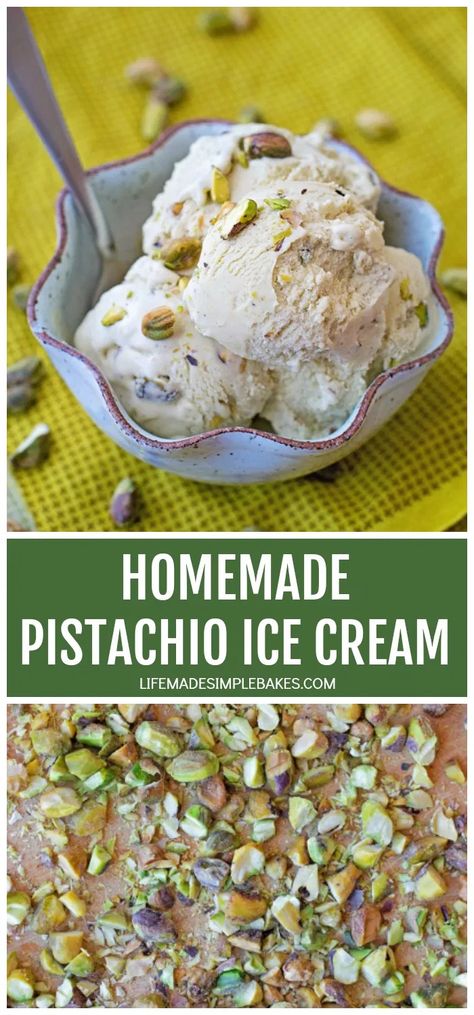 Homemade Pistachio Ice Cream, Pistachio Ice Cream, Homemade Ice Cream Recipes, Healthy Food Facts, Ice Cream Machine, Healthy Meal Plans, Food Facts, Homemade Ice, Homemade Ice Cream