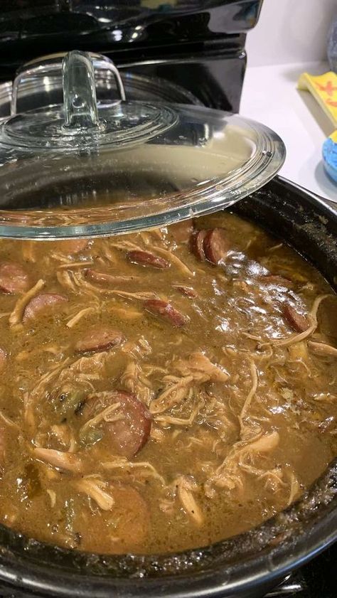 Gumbo Yaya Recipe, Creole Gumbo Recipe Authentic, Cajun Chicken And Sausage Gumbo, Chicken And Sausage Recipes, Chicken Gumbo Recipe, Chicken And Sausage Gumbo Recipe, Cajun Cooking Recipes, Cajun Chicken And Sausage, Sausage Gumbo Recipe