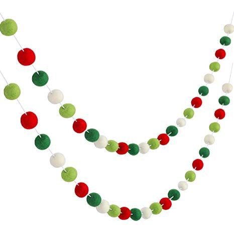 Amazon.com: 2 Pieces Christmas Felt Ball Pom Pom Garlands Colorful Felt Pom Pom Garland 9.8 Feet Christmas Hanging Garland Banner for Party Home Decoration (Multicolored): Home & Kitchen Christmas Pom Pom, Classroom Wall Decor, Christmas Crafts For Adults, Ball Garland, Felt Ball Garland, Painted Christmas Ornaments, Christmas Tree Garland, Hanging Garland, Pom Pom Garland