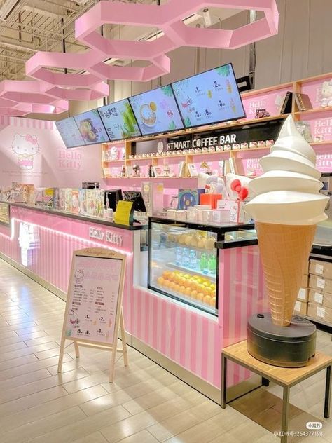 ♔ Glaces et Bonbons ♔ Candy Store Bakery And Ice Cream Shop, Ice Cream Cafe Interior, Ice Cream Cafe Interior Design, Heladerias Ideas Decoracion Inspiration, Pink Ice Cream Shop, Ice Cream Store Design, Heladerias Ideas Decoracion, Ice Cream Shop Interior, Ice Cream Shop Interior Design