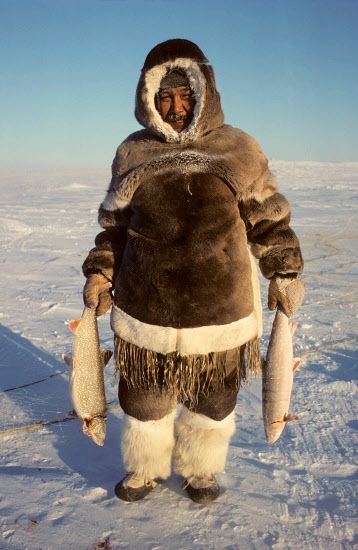 Nutarariaq, an Inuit hunter, with his catch of Arctic Char and Lake Trout. Igloolik, Nunavut, Canada.: Canadian Eastern Arctic,: Arctic & Antarctic photographs, pictures & images from Bryan & Cherry Alexander Photography. Nunavut Canada, Arctic Char, Lake Trout, Inuit People, Inuit Art, Arctic Circle, We Are The World, People Of The World, World Cultures