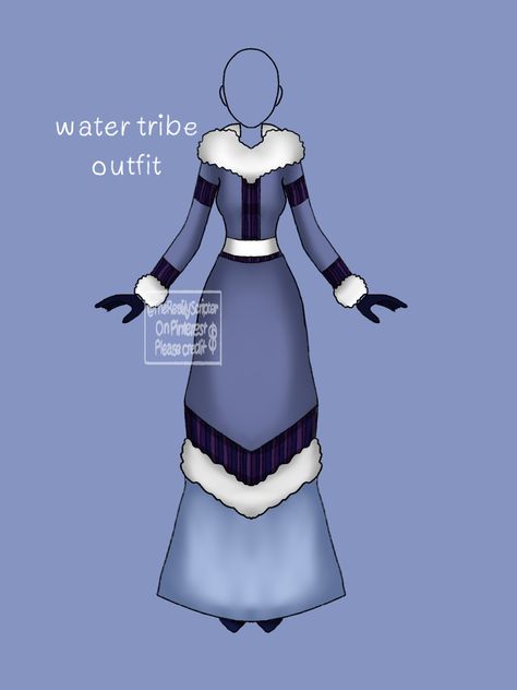 Water Tribe Dress, Water Tribe Outfits Female, Watertribe Atla Clothes, Atla Outfits Water, Water Tribe Inspired Outfits, Avatar Outfits Water Tribe, Waterbending Outfit, Northern Water Tribe Clothes, Atla Water Tribe Clothes