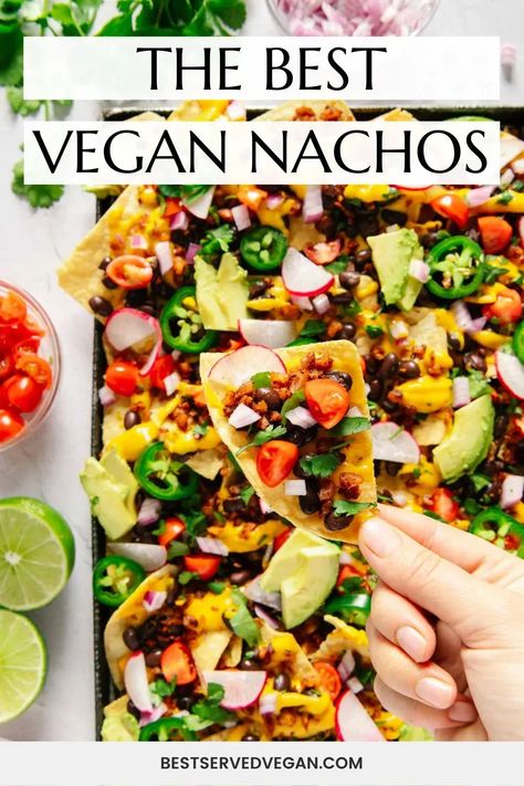 Vegan Sheet Pan Nachos, Vegan Nachos Plant Based, Veg Nachos Recipe, Vegan Nachos Recipe, Vegan Sheet Pan, Nachos Cheese, Mermaid Bar, Sheet Pan Nachos, Pan Nachos