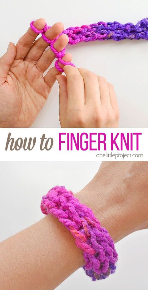 Simple Yarn Crafts, How To Finger Knit, Easy Craft For Kids, Finger Knitting Projects, Finger Knit, Yarn Crafts For Kids, Easy Yarn Crafts, Crochet Blanket Pattern Easy, Easy Knitting Projects