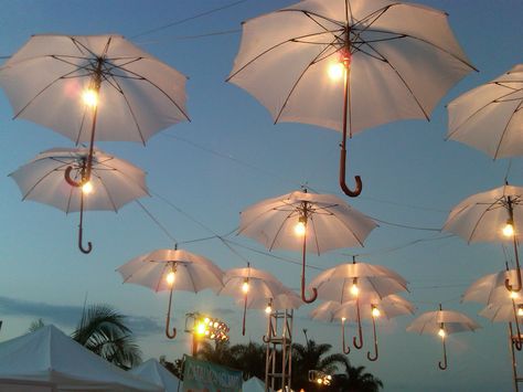 Thoughts are an umbrella floating in your head Jellyfish Tank, Jellyfish Lamp, Umbrella Decorations, Jellyfish Design, Umbrella Lights, Outdoor Restaurant, Cafe Design, Restaurant Design, Lamp Design