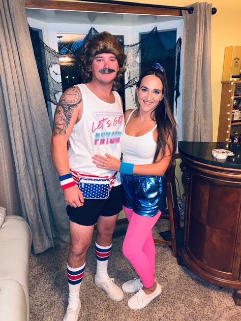 #halloweencostume #couplehalloweencostumes #coupleshalloweencostumeideas #halloween #halloweenparty #80scostume #halloweencostumeideas 80s Couples Costumes, Workout Halloween Costumes, 80s Couple Costume, 80s Couples, 80s Workout, 80s Costume, Costumes Couples, Couples Costumes, Halloween Costume