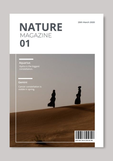 Edit this Minimalist Nature Places Magazine Cover layout online Magazine Cover Page Design Ideas, Magazine Cover Ideas Design, Cover Magazine Design, Minimalist Book Cover, Magazine Cover Layout, Magazine Cover Page, Magazine Cover Ideas, Abi Motto, Cover Layout