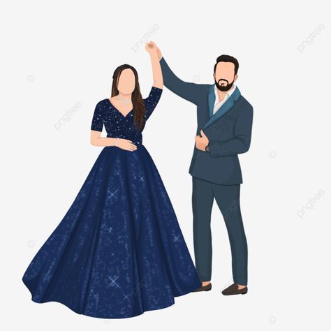 Sangeet Caricature Couple, Engagement Caricature Couple, Sangeet Couple Illustration, Sangeet Illustration, Hindu Wedding Caricature, Twirling Pose, Wedding Cartoon Couple, Sangeet Caricature, Indian Wedding Couple Illustration