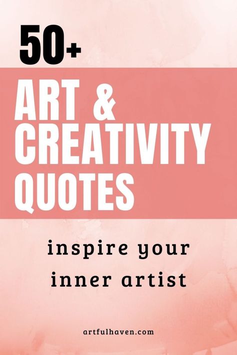 Need some inspiration for making art? These art and creativity quotes at Artful Haven will definitely inspire you to create more and worry less. Most of the quotes are by famous artists, but there are some funny ones, too! Mixed Media Quotes, Artist Bio Ideas, Paint Quotes Inspirational, Art Journal Inspiration Doodles, Junking Quotes, Journal Cover Art, Famous Artist Quotes, Quotes On Art, Famous Short Quotes