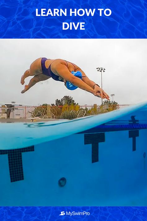 How To Dive Into A Pool, Dry Land Training For Swimmers, Learning How To Swim Adults, Learn How To Swim Adults, Swimming Dive Start, Workouts For Swimmers, Swimming Lessons For Kids, High Diving, Diving Lessons