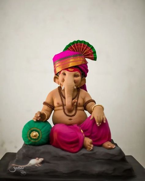 Ganesh Murti Design Ideas 🕉️ | Lord Ganesha Statue | Ganpati Idol Sculpture Inspiration Ganesha Murti Making, Mati Na Ganpati, Shadu Mati Ganpati Murti, Ganeshji Murti, Ganesh Murti Design, Baby Ganesha Murti, Bappa Painting, Ganpati Paintings, Yoga Poster Design