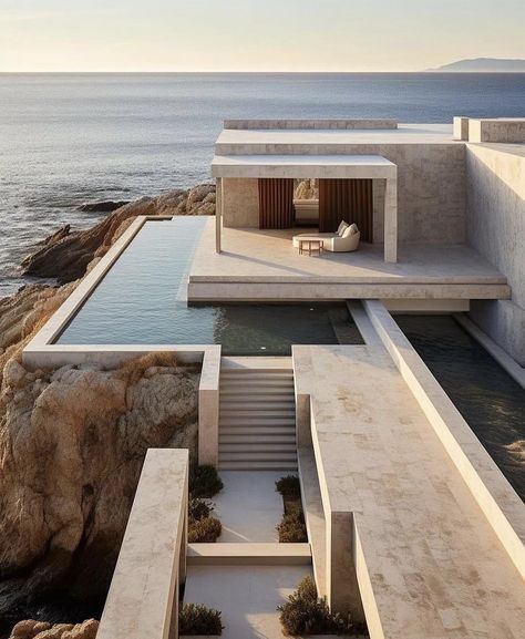 Minimal Houses, Greek Villa, Mykonos Villas, Greek Villas, Minimal Architecture, Contemporary Villa, Casa Exterior, Mykonos Greece, Minimalist Architecture