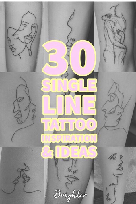 Tattoos Faces Minimalist, Unique Fine Line Tattoo Ideas, Continuous Line Drawing Tattoo, Single Line Face Tattoo, Faces Tattoo Minimalist, Minimalist Face Tattoo, One Line Tattoo Minimalist, Single Line Tattoo Ideas, Fine Line Tattoos Minimalist