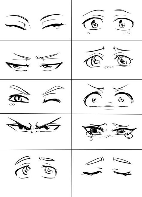 Shonen Art Style, Shouting Face Drawing Reference, Villian Eyes Drawing, Eye Character Drawing, Half Closed Eyes Drawing Reference, Suprised Face Reference Drawing, Mha Eyes Reference, How To Draw Men Eyes, Talking Poses Drawing