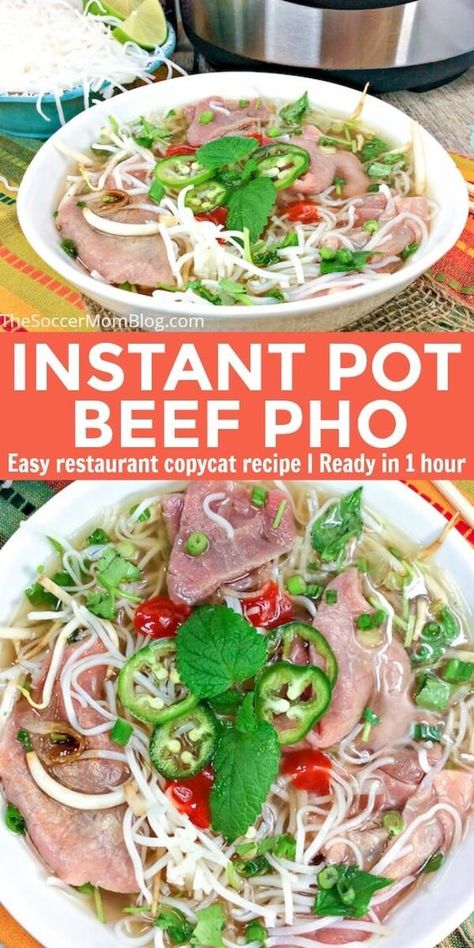 Instant Pot Pho Recipe, Beef Pho Recipe, Pho Soup Recipe, Vietnamese Soup, Pho Soup, Pho Recipe, Best Beef Recipes, Potted Beef, Instant Pot Dinner Recipes