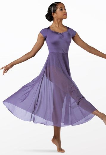 Pinch Front Maxi Dress Dance Costume | Weissman® Contemporary Dance Costumes Dresses, Flowy Long Skirt, Weissman Costumes, Dance Costumes Dresses, Princess Halloween, Contemporary Dance Costumes, Contemporary Ballet, Mesh Maxi Skirt, Long Flowy Skirt