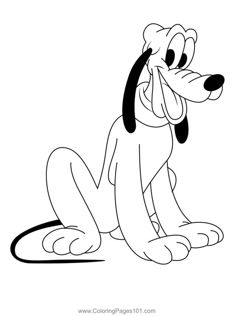 Sit Pluto Coloring Page Pluto Disney Tattoo, Pluto Wallpaper Disney, Pluto Drawing, Pluto Svg Free, Pluto Drawing Disney, Pluto Disney, Anna Banana, Second Birthday, Dog Drawing