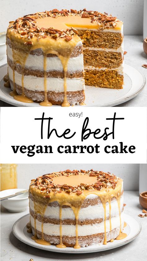 Carrot Cake Recipe With Coconut, Vegan Spring Dessert, Best Vegan Carrot Cake, Vegan Fall Dessert, Vegan Carrot Cake Recipe, Vegan Carrot Cake, Spring Recipes Dessert, Spring Dessert, Vegan Baking Recipes