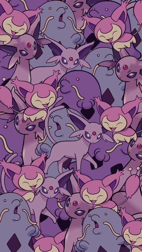 Skitty-Espeon-Swalot Purple Pokemon, Iphone Background Inspiration, Ghost Pokemon, Pokemon Backgrounds, Cool Pokemon Wallpapers, Pokemon Eeveelutions, Pokemon Wallpaper, Cute Pokemon Pictures, Background Drawing