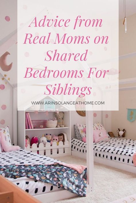 Siblings Nursery Shared Bedrooms, Sharing Room Sisters Bedroom Ideas, Toddler Girl Shared Bedroom, Toddlers Sharing Bedroom, Girl Boy Shared Bedroom, Single Mom Room Ideas Bedroom, Girls Shared Bedroom Ideas Bunk Beds, Single Mom Bedroom Ideas, Sibling Room Sharing