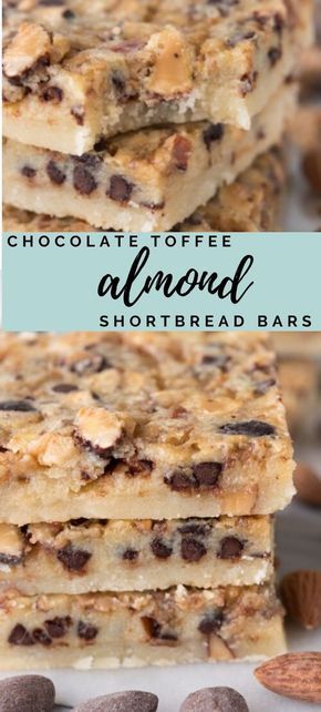 Almond Shortbread Bars, Shortbread Chocolate, Almond Shortbread, Shortbread Bars, Dessert Bar Recipe, Chocolate Toffee, Cookie Bar Recipes, Dessert Bar, Bars Recipe