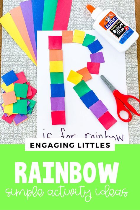 R Week Preschool, Letter R Sensory Table, R Projects For Preschool, The Letter R Crafts For Preschool, R Letter Craft Preschool, Letter R Fine Motor Activities, R Is For Preschool Craft, Prek Color Crafts, Rainbow Arts And Crafts Preschool