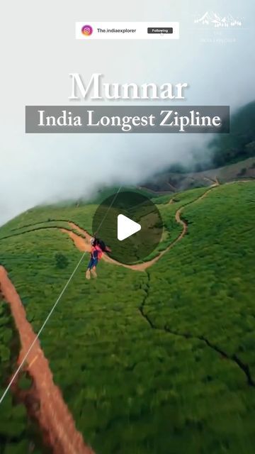 The India Explorer on Instagram: "🧗‍♂️ India’s Longest Zipline in Munnar!
🍵 Welcome to Munnar, a beautiful hill station that is home to India’s longest zipline that is 1800 metres long!
.
🐤 This beautiful adventure will take you over gorgeous tea estates, waterfalls, rivers and more while giving you a bird’s eye view of each of them!
.
🕣 The best part is that you can do this activity anytime of the year and the views are just as gorgeous! So, embark on a sliding journey full of thrill over the pristine land of Munnar!
.
.
⚠ Disclaimer:
The multi-media does not belong to us. The India Explorer has edited and published pre-existing videos and photos for edutainment purposes only. If you wish to remove any of the media, please first DM directly and it will be removed. Thank you!
.
.
Keywo Beautiful Adventure, Tea Estate, Munnar, Hill Station, India, Tea, Media, Travel, Instagram