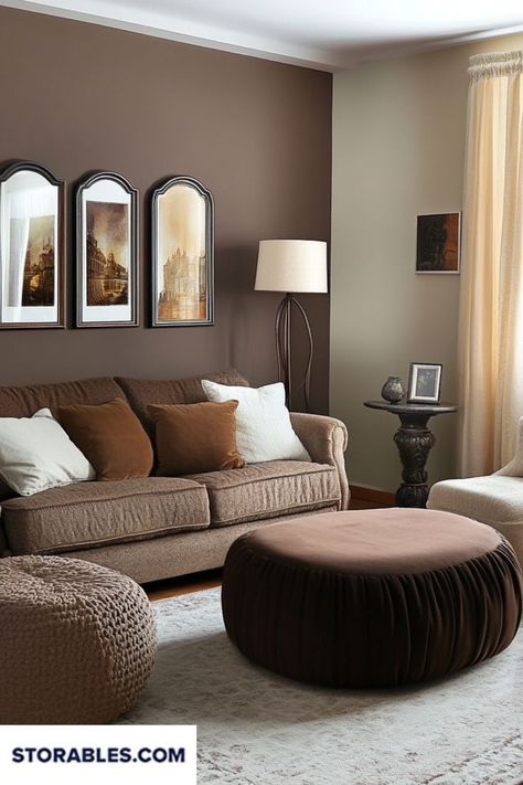 Looking for paint colors that complement your brown furniture? Explore these fantastic ideas to create a harmonious look in your home. Visit storables.com for more inspiration. Which color combinations do you love? #HomeStyling #DIYHome #PaintInspiration #BrownFurniture #HomeImprovement Brown Living Room Paint, Brown Sofa Decor, Living Room Design Brown, Mauve Living Room, Brown Walls Living Room, Living Room Color Combination, Brown Furniture Living Room, Brown Sofa Living Room, Living Room Decor Brown Couch