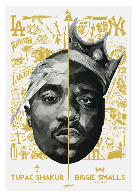 Tupac And Biggie Tattoo, Tupac Biggie Wallpaper, Tupac And Biggie Wallpaper, 2pac Cartoon, Biggie Poster, Hip Hop Posters, Notorious Biggie, 2pac And Biggie, Code Of Honor