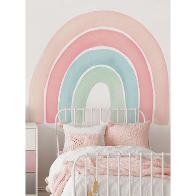 Discover your very own pot of gold at the end of this playful watercolor rainbow peel-and-stick vinyl wall sticker available exclusively from zoomie kids. | Zoomie Kids Rainbow Wall Decal Orange 59.0 in, Vinyl | Home Decor | TKMS2150_76891800 | Wayfair Canada Girls Room Decals, Rainbow Girls Room, Rainbow Wall Decal, Kids Rainbow, Toddler Girl Room, Pink Vinyl, Shapes For Kids, Reclining Furniture, Girl’s Room