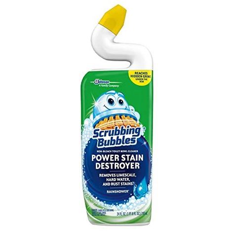 Scrubbing Bubbles Toilet Bowl Cleaner and Power Stain Destroyer, Removes Limescale, Hard Water, and Stains. Extended Neck to ensure Freshness, Rainshower Scent, 24 oz Best Toilet Bowl Cleaner, Toilet Bowl Stains, Mold And Mildew Remover, Toilet Stains, Toilet Bowl Cleaners, Mildew Remover, Scrubbing Bubbles, Hard Water Stain Remover, Toilet Bowl Cleaner